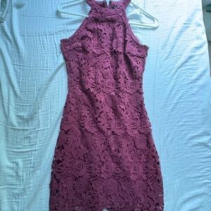 Lulu's Red Sheath Halter Mini Dress